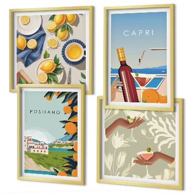 Composição de quadros Férias com Limão Italiano em Capri