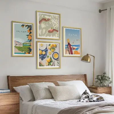 Composição de quadros tema férias com limão italiano em Capri