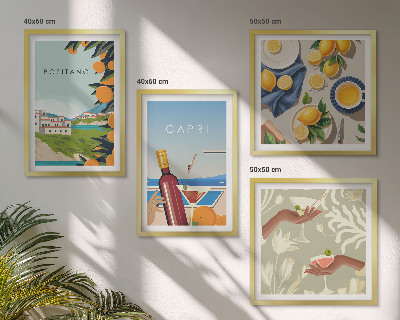 Composição de quadros Férias com Limão Italiano em Capri