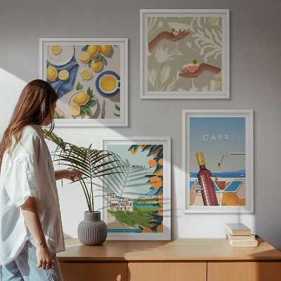 Composição de quadros Férias com Limão Italiano em Capri