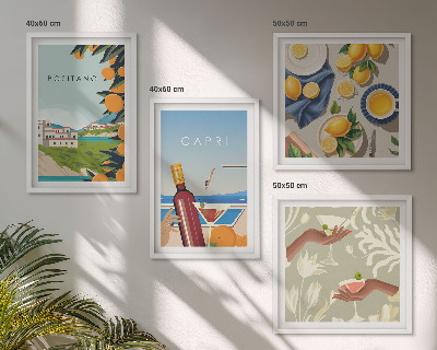 Composição de quadros Férias com Limão Italiano em Capri