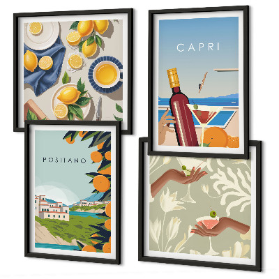 Composição de quadros Férias com Limão Italiano em Capri