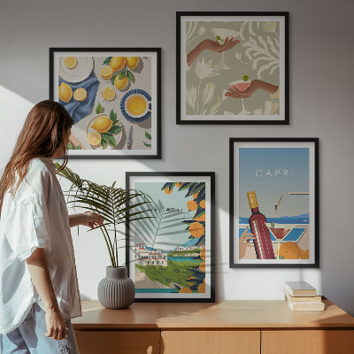 Composição de quadros Férias com Limão Italiano em Capri