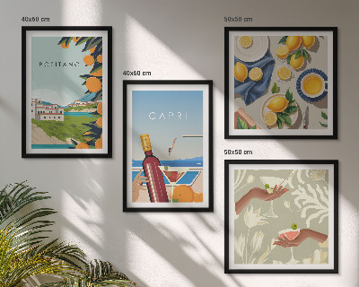 Composição de quadros Férias com Limão Italiano em Capri