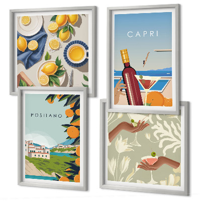 Composição de quadros Férias com Limão Italiano em Capri