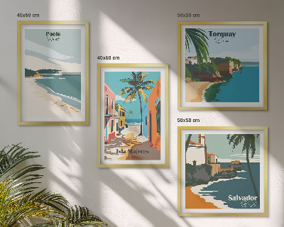 Composição de quadros Praias tropicais e palmeiras