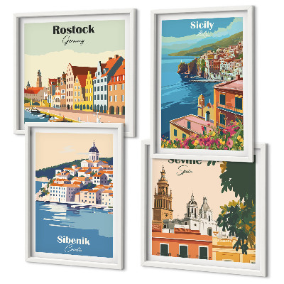Composição de quadros Paisagens de cidades europeias