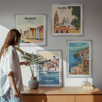 Composição de quadros Paisagens de cidades europeias