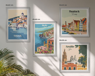 Composição de quadros Paisagens de cidades europeias