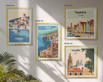 Composição de quadros Paisagens de cidades europeias