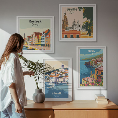 Composição de quadros Paisagens de cidades europeias