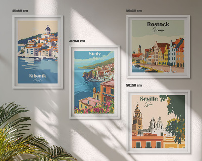 Composição de quadros Paisagens de cidades europeias