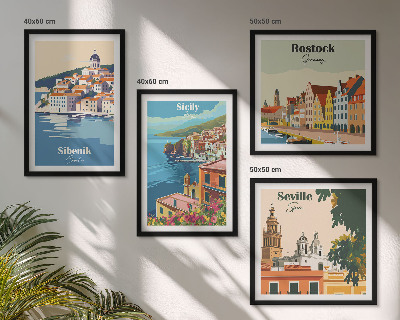 Composição de quadros Paisagens de cidades europeias