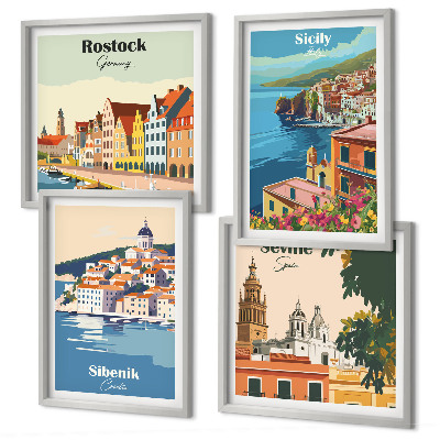 Composição de quadros Paisagens de cidades europeias