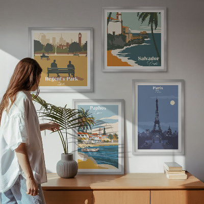Composição de quadros Arquitetura de cidades costeiras