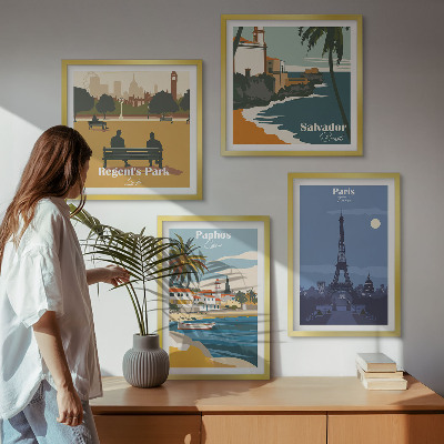 Composição de quadros Arquitetura de cidades costeiras