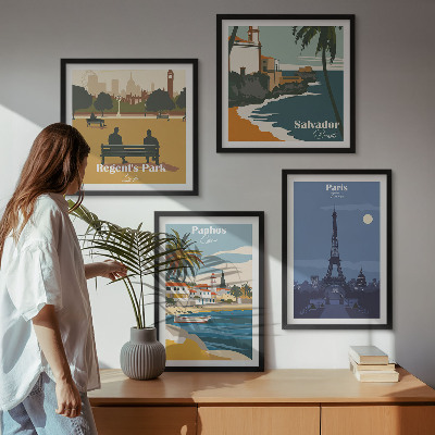 Composição de quadros Arquitetura de cidades costeiras