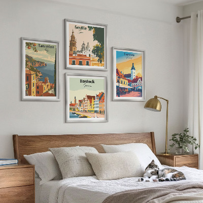 Composição de quadros Arquitetura de cidades costeiras