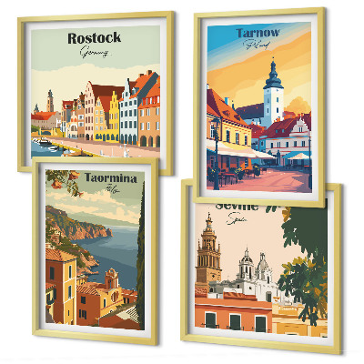 Composição de quadros Arquitetura de cidades costeiras