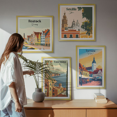 Composição de quadros Arquitetura de cidades costeiras