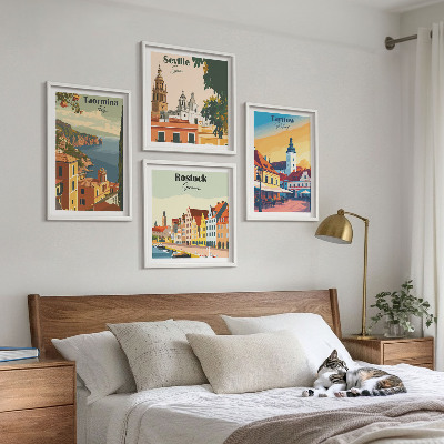 Composição de quadros Arquitetura de cidades costeiras