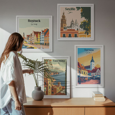 Composição de quadros Arquitetura de cidades costeiras