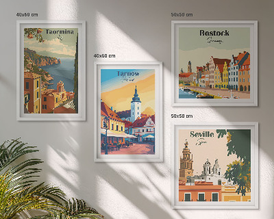 Composição de quadros Arquitetura de cidades costeiras