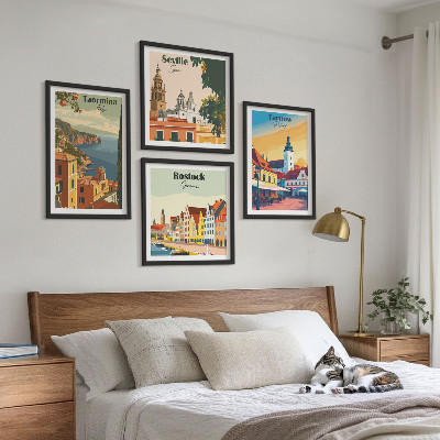 Composição de quadros Arquitetura de cidades costeiras