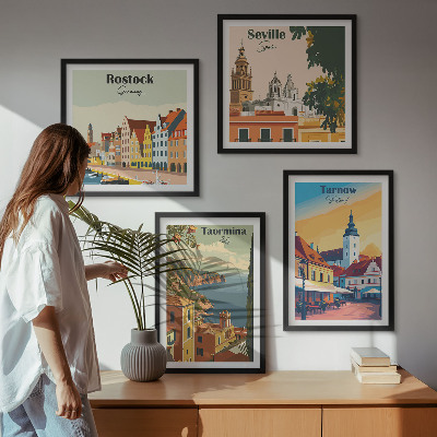 Composição de quadros Arquitetura de cidades costeiras