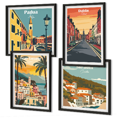 Composição de quadros Paisagens de cidades e natureza