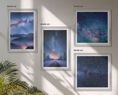 Composição de quadros Céu noturno montanhas inverno espaço