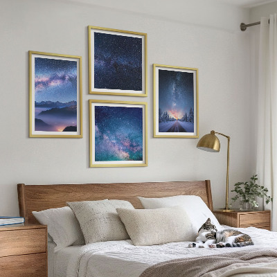 Composição de quadros Céu noturno montanhas inverno espaço