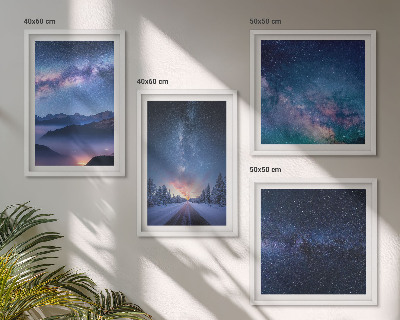 Composição de quadros Céu noturno montanhas inverno espaço