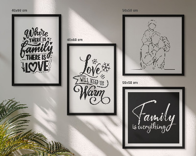 Políptico com moldura Família, amor, aconchego, lar