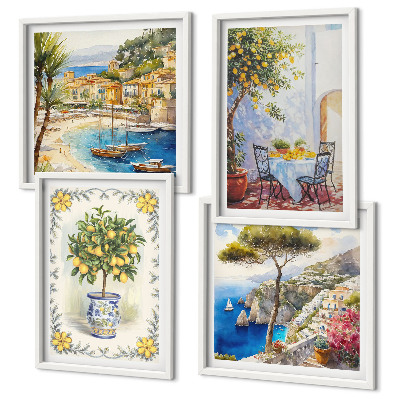 Composição de quadros Vista para o mar de limoeiros