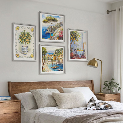Composição de quadros Vista para o mar de limoeiros