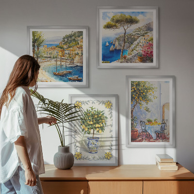 Composição de quadros Vista para o mar de limoeiros