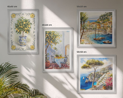 Composição de quadros Vista para o mar de limoeiros