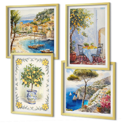 Composição de quadros Vista para o mar de limoeiros