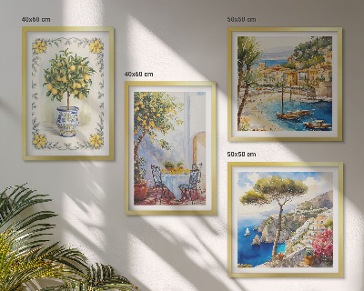 Composição de quadros Vista para o mar de limoeiros