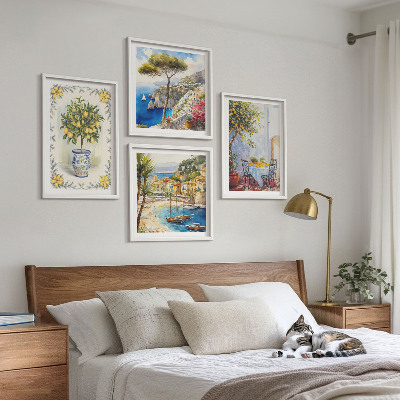Composição de quadros Vista para o mar de limoeiros