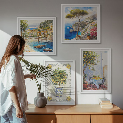 Composição de quadros Vista para o mar de limoeiros
