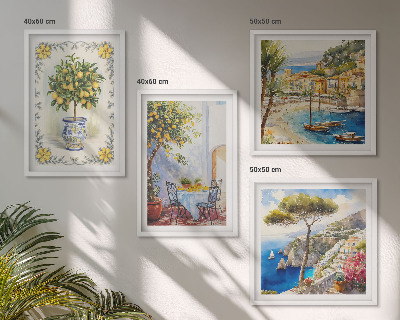 Composição de quadros Vista para o mar de limoeiros