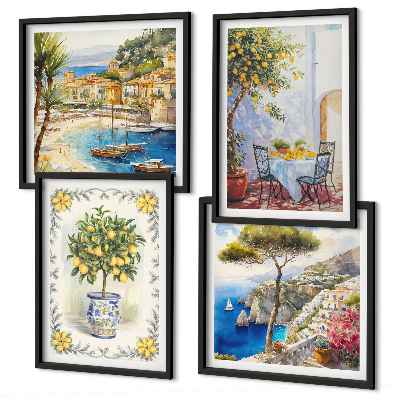 Composição de quadros Vista para o mar de limoeiros