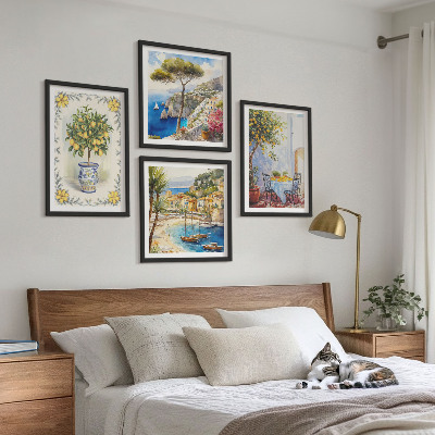 Composição de quadros Vista para o mar de limoeiros