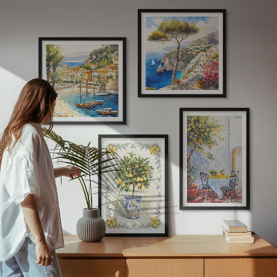 Composição de quadros Vista para o mar de limoeiros