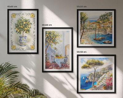 Composição de quadros Vista para o mar de limoeiros