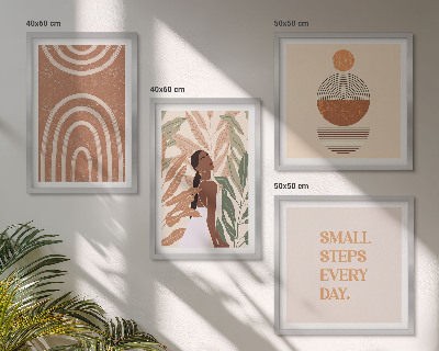 Composição de quadros Padrões e geometria de plantas elegantes