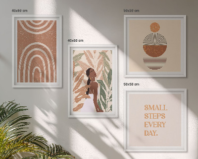 Composição de quadros Padrões e geometria de plantas elegantes