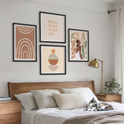 Composição de quadros Padrões e geometria de plantas elegantes